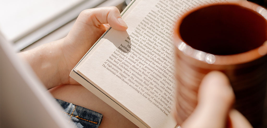 reading a book