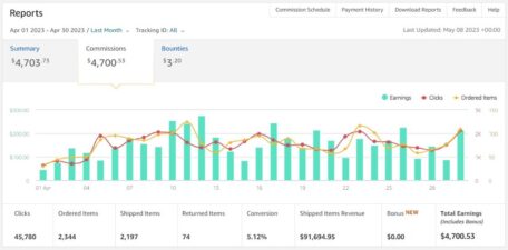 Screenshot of Reuben Lim's monthly earnings on a blog