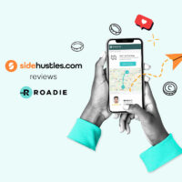 Smartphone showing the Roadie courier app.