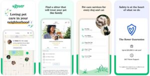 Screenshots of the Rover app