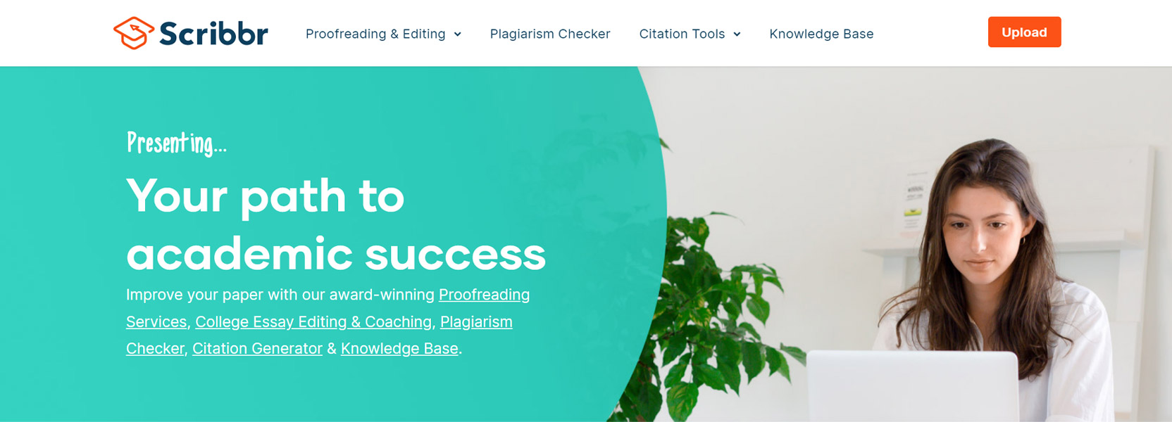 Screenshot of the Scribbr home page