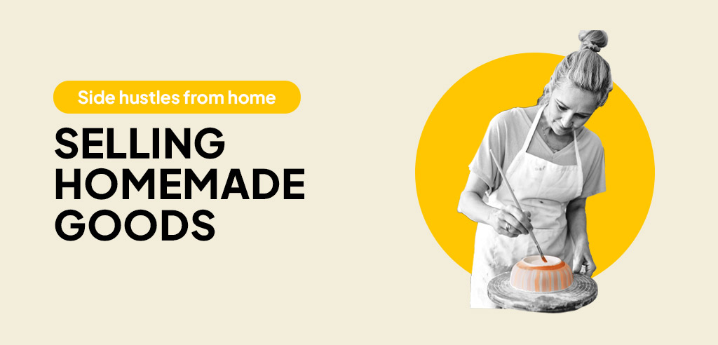 Woman crafting a DIY product at home to sell online