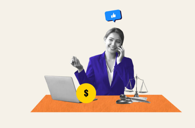 Lawyer sitting at laptop working on a side hustle