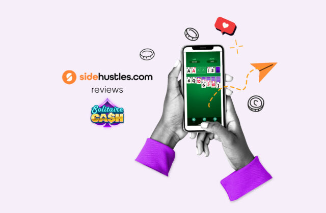 Smartphone showing the Solitaire Cash interface.