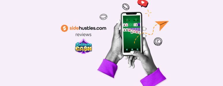 Smartphone showing the Solitaire Cash interface.