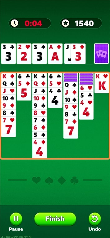Stacking cards to move them around in a game of Solitaire Clash.