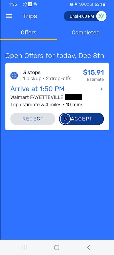 An available offer in the Spark app.