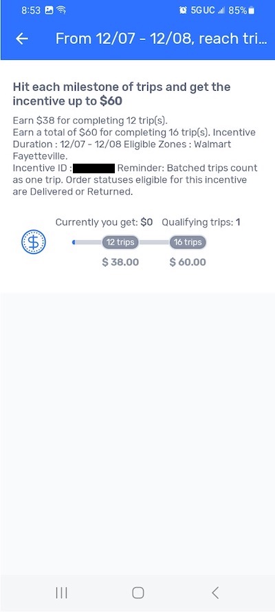 A tiered incentive in the Spark app.