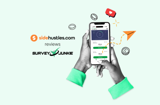 Smartphone showing the Survey Junkie app.