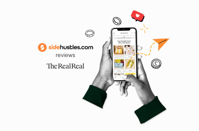 Smartphone showing the main screen for The RealReal app.