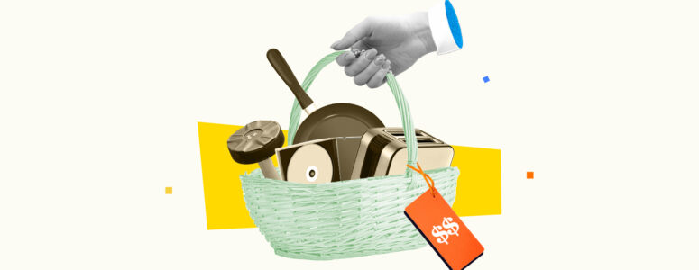 Basket of items being taken to be pawned.