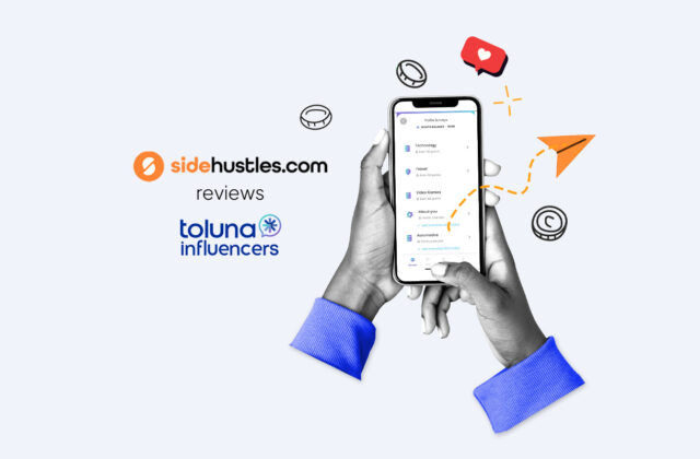 Smartphone showing the Toluna Influencers interface.