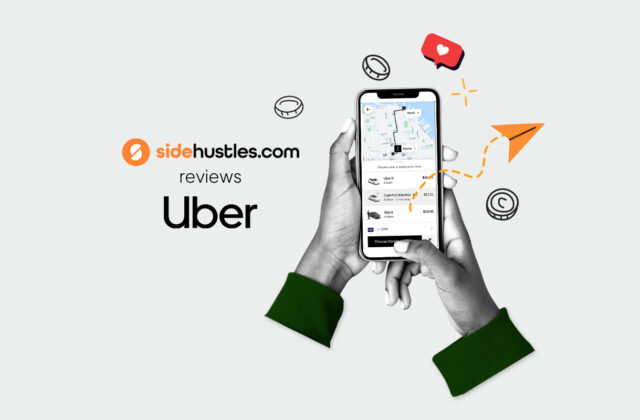 Smartphone showing the Uber app.