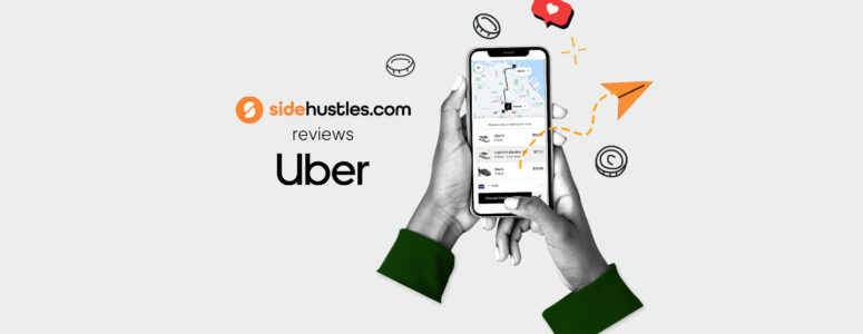 Smartphone showing the Uber app.