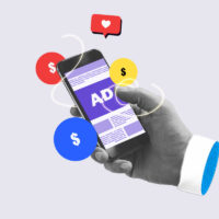 Phone screen with ads that you can watch for money