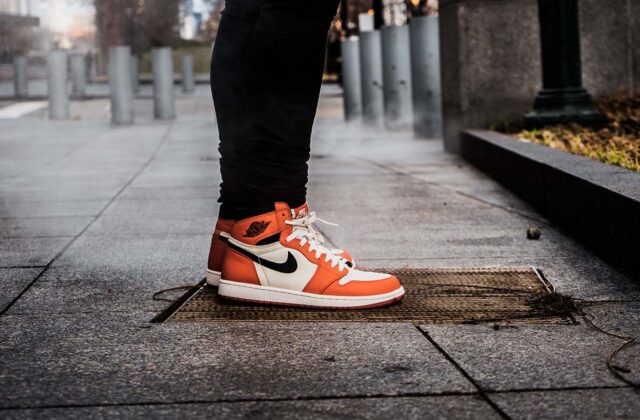 Close view of a pair of designer shoes that someone could sell to earn extra cash.