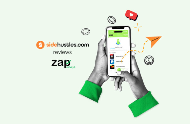 Smartphone showing the Zap Surveys mobile interface.