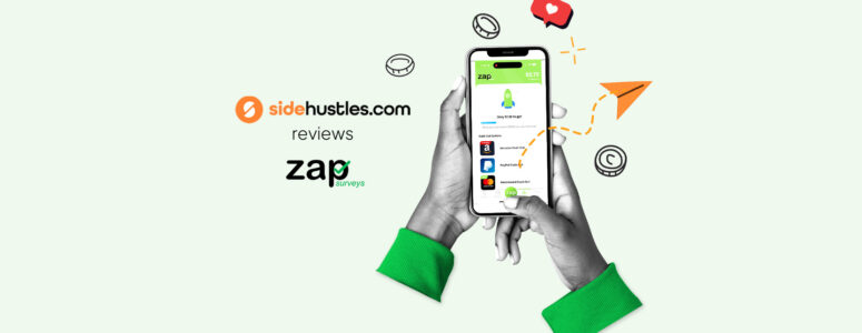 Smartphone showing the Zap Surveys mobile interface.
