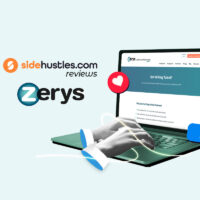 Laptop showing the Zerys homepage.