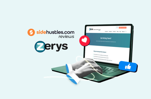 Laptop showing the Zerys homepage.